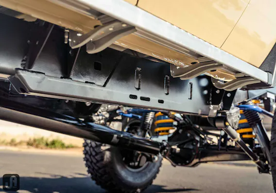 79 series Landcruiser with 300mm chassis extension bracing 79 series Landcruiser with 300mm chassis extension bracing