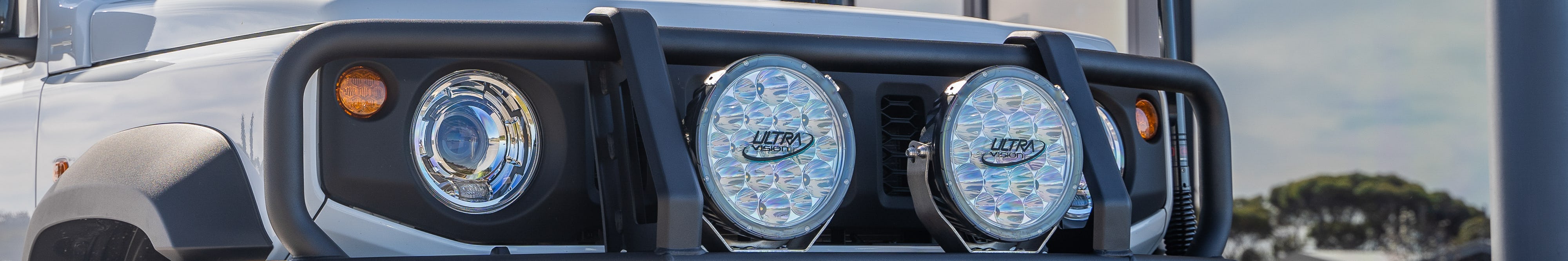 Ultravision 140 spot lights on customised Suzuki Jimny