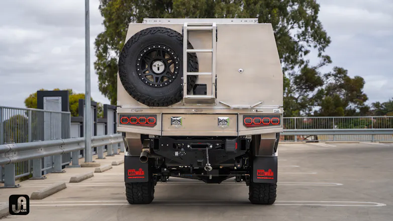 Rear view of Dual Cab 79 Series build