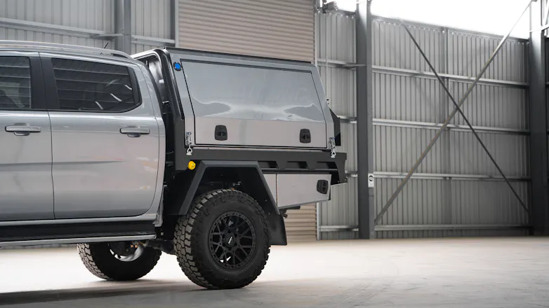 Silver Ford Ranger with Jacksons Australia canopy