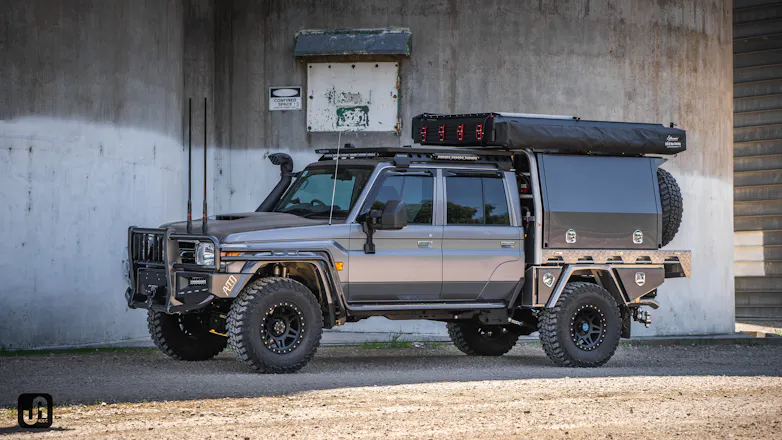 Custom wrapped Graphite Toyota 79 Series Landcruiser