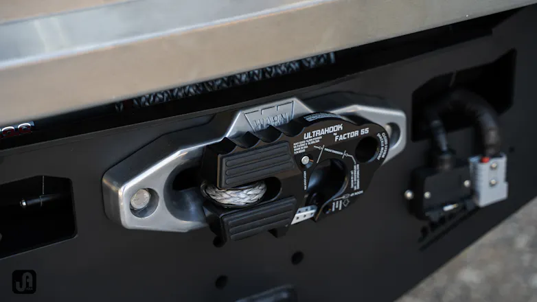 Warn 12,000lb Zeon winch fitted to customised 79 Series