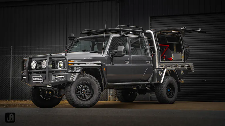 2024 Toyota Landcruiser 79 Series with ATD custom barwork and Norweld canopy