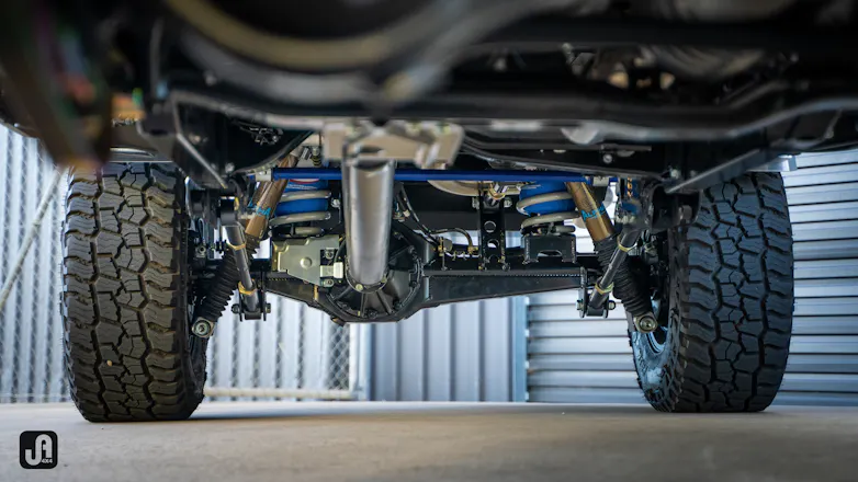 Under the Jmacx Super Chassis package of a modified 79 Series Landcruiser