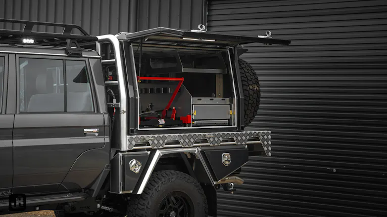 Open Norweld canopy, fitted to 79 Series Landcruiser