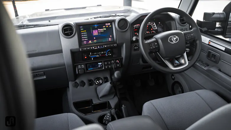 Front seats and interior controls of 2024 79 Series fitout