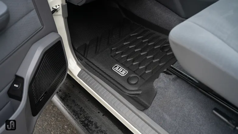 Foot well of 79 Series Landcruiser fitout