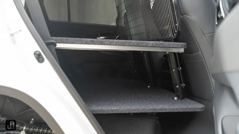 Interior of 300 Series Landcruiser fitout with removed second row seats