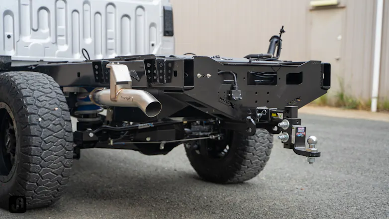 Silver 79 Series Toyota Landcruiser with Jmacx 4495 Super Chassis package