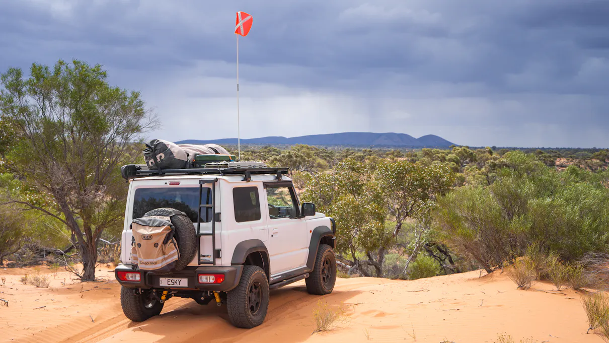 Suzuki Jimny on Googs Track in South Australia