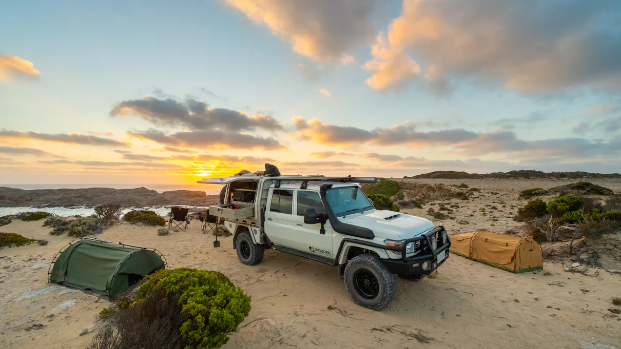 Camping in Whalers Way on the very tip of the Eyre Peninsula in South Australia
