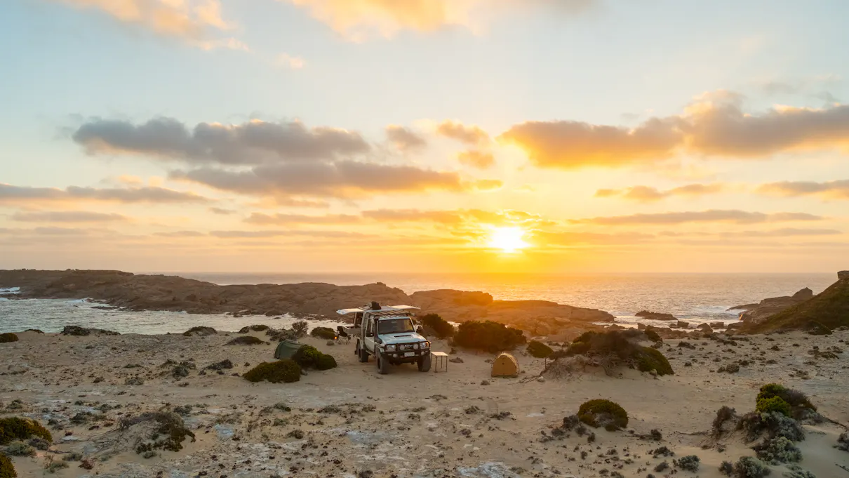 Camping in Whalers Way on the very tip of the Eyre Peninsula in South Australia