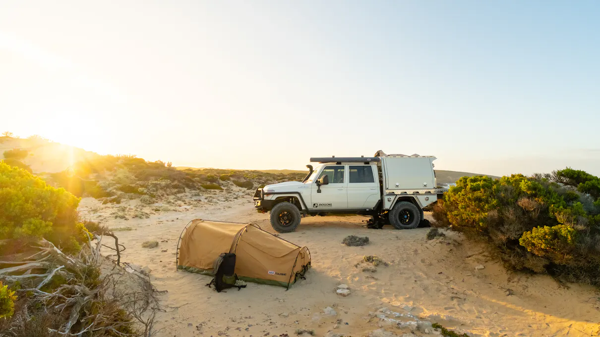 Camping in Whalers Way on the very tip of the Eyre Peninsula in South Australia